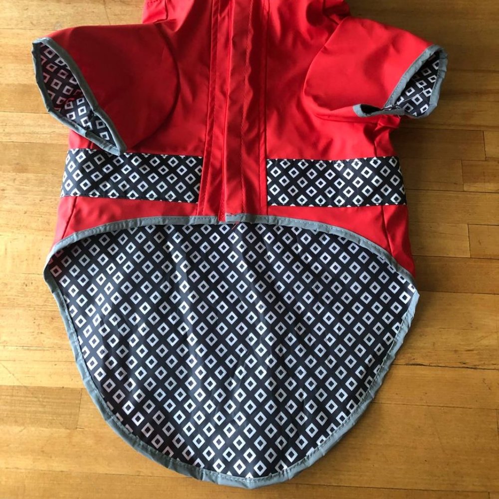 Reversible Dogs Rain Coat Jacket Waterproof + Pajamagram Cotton Dogs Shirt - Picture 12 of 16
